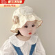 JIOESC嬰兒帽子夏季棉紗透氣女寶寶花朵盆帽嬰幼兒童漁夫帽防曬遮陽(yáng)帽 綠枝小花咖啡花朵帽 （3-24個(gè)月/帽圍45-50cm可調節）
