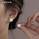 LnieerS925銀水晶冰花耳釘女精致小巧白色花朵高級耳環(huán)2025新款爆款耳飾 水晶冰花耳釘【925銀】