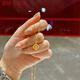 GRAYCEWODY老鳳凰999足金精致輕奢小眾設(shè)計(jì)四葉草貓眼轉(zhuǎn)運(yùn)珠吊墜鍍項(xiàng)鏈鎖骨 四葉貓眼項(xiàng)鏈老鳳凰金店款