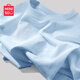 名創(chuàng  )優(yōu)品（MINISO）純棉短袖女t恤夏季2025年新款韓系超火內搭半袖紫色個(gè)性圓領(lǐng)上衣 淺藍(純色) XL (體重140-160斤)