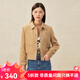 哥弟真的好（GIRDEAR）女裝小翻領(lǐng)單排扣復(fù)古小香風(fēng)外套女A400762 卡其 L (4碼)