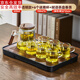 古德窯 茶壺泡茶壺茶水分離飄逸杯2025新款玻璃內(nèi)膽一鍵過濾泡茶杯茶具 透明飄逸壺+6個杯+賦語茶盤套裝
