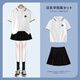 OVE女童套裝夏季2025新款洋氣兒童學(xué)院風(fēng)網(wǎng)球服夏裝大童運(yùn)動時髦裙子 3439白色+1516黑色 140 140cm