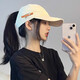 妙奕嘉帽子男女夏季2025新款棒球帽鴨舌帽防曬帽太陽帽遮陽大頭圍顯臉小 側(cè)邊小皮標棒球帽【米色】 均碼