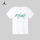 Jordan耐克AJ童裝男童涼感短袖T恤 Nike夏季兒童透氣圓領(lǐng)上衣 純白色