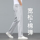 JVSJ高端淺色牛仔褲男夏季薄款寬松直筒大碼男褲子中年男士長褲 6895灰白色 31