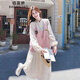 佰藍嬌法式長袖連衣裙女2025春秋季新款高級感甜美針織馬甲裙子兩件套裝 圖片色 S （建議85-105斤）