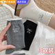 明月歸襪子女棉質(zhì)春季白色黑色中筒襪運動(dòng)堆堆襪長(cháng)筒加厚短襪保暖襪韓版 蝴蝶結花邊襪子 3雙