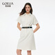 歌莉婭白色牛仔連衣裙女夏2025新款流行工裝風(fēng)穿搭裙子1E3L4K2C0 03W本白 S