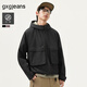 gxg.jeans男裝夾克 工裝風(fēng)多口袋三防休閑連帽外套 25年春新品 黑色 L (175)