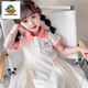 G.DUCKKIDS時(shí)尚女童夏季連衣裙2025新款洋氣夏款裙子兒童公主裙可愛(ài)舒適 米白色 POL衫米白 120 cm