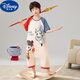 迪士尼（Disney）男童連體睡衣夏季棉薄款短袖防踢護(hù)肚神器大童男孩夏天兒童睡袋 MX-M101#哪吒敖丙 170 14碼高125-135cm 重55