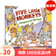 100元5件 英文原版繪本My Mum My Dad我爸爸我媽媽Dear Zoo/五只小猴子/小兔子學(xué)花錢(qián)/小鼠波波 /波西和皮普平裝 低幼啟蒙廖彩杏 五只小猴子在床上蹦蹦跳