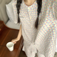 JIOESC睡衣女夏季短袖日系ins甜美可愛學(xué)生可外穿家居服大碼寬松兩件套 藍(lán)格圓點(diǎn) L 【100-120斤】
