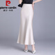 皮爾卡丹（pierre cardin）醋酸魚尾裙半身裙女2026夏季新款高腰包臀裙中長款修身顯瘦一步裙 香檳色 M 90-110