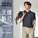 柒牌【無縫工藝/滿身印花】短袖Polo衫男夏季新款漸變斜紋印花上衣 炭灰 L