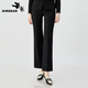 哥弟（GIRDEAR）女裝2025春季新款通勤高腰兩?？壅嬷蓖舱b西褲女110027 黑色 2XL (6碼)