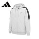 阿迪達(dá)斯 （adidas）春季男裝戶(hù)外三條紋跑步連帽運(yùn)動(dòng)外套KA2579 淺麻灰  L 