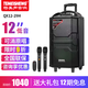 特美聲（TEMEISHENG） QX1229H廣場舞音響戶外便攜K歌藍(lán)牙拉桿移動大功率唱歌話筒音箱 12寸標(biāo)配+雙手持
