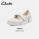 Clarks其樂(lè)Trigenic2 Jen三瓣鞋女士新款平底運(yùn)動(dòng)瑪麗珍淺口單鞋公主鞋 白色 261821234 建議拍小半碼 37