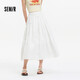 森馬（Semir）[商場同款]半身裙女A字優(yōu)雅百搭2025夏季白色蛋糕裙101325120010
