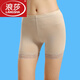 浪莎（LangSha）無(wú)痕高腰塑身QQ安全褲三分女士防走光夏季透氣打底平角褲 2條膚色木纖維花邊款