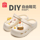 名創(chuàng)優(yōu)品（MINISO）洞洞鞋女款2025新款eva防滑防臭沙灘鞋增高涼拖鞋女夏季外穿 卡其+美食集(10個)滴塑 38-39