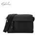 SATCHI沙馳單肩包大容量斜跨包橫款小方包經(jīng)典休閑2025新款男包 黑色