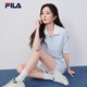 FILA 斐樂(lè )楊冪同款女子針織短袖POLO衫2025夏季新款時(shí)尚休閑寬松上衣 冰心藍-LB L 170/88A/L