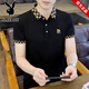 花花公子品牌男裝POLO衫短袖t恤翻領(lǐng)2025夏季新款潮流修身休閑百搭上衣服 TX1108黑色 2XL (135-150斤)