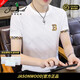 JASONWOOD官方正品高端品牌冰絲短袖t恤男士2025夏季新款半袖速干體恤夏裝 高檔白色薄款【現貨速達】 4XL 建議195（170斤-190斤）
