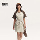 森馬（Semir）【連衣裙合輯】夏天女法式慵懶風裙子復古學院風針織裙雪紡碎花裙 M款撞色T恤裙-咖色調(diào)00455 L