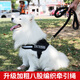 吏豪狗狗牽引繩狗繩防爆沖狗鏈子遛狗繩子胸背帶中大型犬金毛拉布拉多 黑色胸背帶+牽引繩 M碼（建議體重22-35斤）