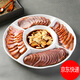 JAHE家用鹵水拼盤酒店飯店盤子干果點(diǎn)心小吃分格盤多格五格盤陶瓷餐盤 12英寸直徑30厘米
