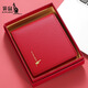 袋鼠女士錢(qián)包真皮短款錢(qián)夾2025新款小巧可愛(ài)簡(jiǎn)約學(xué)生薄折疊皮夾零錢(qián)包 紅色