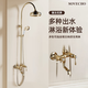 斯威臣 SOVECHO法式復古花灑套裝黃銅冷熱水家用一體淋浴花灑高顏值浴室復古噴頭 鋯金色如意大彎淋浴套裝