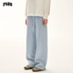 F426官方店國潮牌寬松休閑人字紋加厚毛絨長(cháng)褲 藍色 M