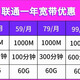 聯(lián)通中國聯(lián)通寬帶千兆寬帶報裝59/月1000兆廣東省咨詢鏈接 39/月50G流量100分鐘通話500兆寬帶
