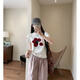 塔馳密司（touchmiss）TOUCH MISS韓版顯瘦T恤女2025夏季新款減齡植絨印花短袖 白色 【付款后20天內(nèi)發(fā)貨】 M