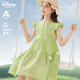 迪士尼女童連衣裙夏季純棉兒童裙子女孩中大童洋氣公主裙 2DQ058綠色140