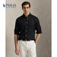Polo Ralph Lauren 拉夫勞倫【七夕禮物】男裝 經(jīng)典款經(jīng)典版型亞麻襯衫RL19694 001-黑色 M