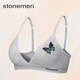 STONEMEN潮牌內衣女性感舒適無(wú)鋼圈法式三角杯薄款文胸美背純棉透氣胸罩女 圓翅彩蝶 M （適合70CD,75AB)