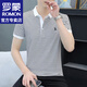 羅蒙（ROMON）條紋純棉短袖t恤男夏季新款寬松短袖男T半袖打底衫上衣服男裝 2207白條紋 2XL （約140-155斤）