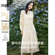 尚都比拉國風(fēng)新中式刺繡V領(lǐng)吊帶連衣裙套裝女2025春季新款兩件套 云霜 L