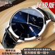 I&W CARNIVAL HWGUOJI瑞士品牌IW手表男士機(jī)械表全自動(dòng)超薄進(jìn)口機(jī)芯時(shí)尚羅馬防水腕表 愛沃馳本色深藍(lán)面/黑色牛皮帶 +精美禮盒