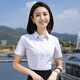 短袖襯衫女職業(yè)裝正裝2025夏季白襯衣酒店前臺銀行辦公面試工作服 白色常規(guī)款 L 碼 【約96 -106 斤人穿】