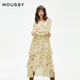 moussy 新品意式度假風(fēng)薔薇印花雪紡連衣裙028ISX33-1781 013象牙色 S 00001/S