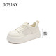 卓詩(shī)尼（Josiny）松糕厚底小白鞋女2025年夏季新款休閑女鞋百搭舒適透氣網(wǎng)面板鞋女 米白色 38