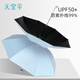 天堂傘防曬防紫外線(xiàn)太陽(yáng)傘遮陽(yáng)傘輕小巧便攜折疊晴雨傘女兩用男士黑膠傘 天空藍（炫彩防曬傘）