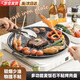 OIMG麥飯石燒烤盤家用不粘鍋鐵板燒韓式烤肉鍋電磁爐通用戶外露營專用 太陽紋烤盤 直徑34cm